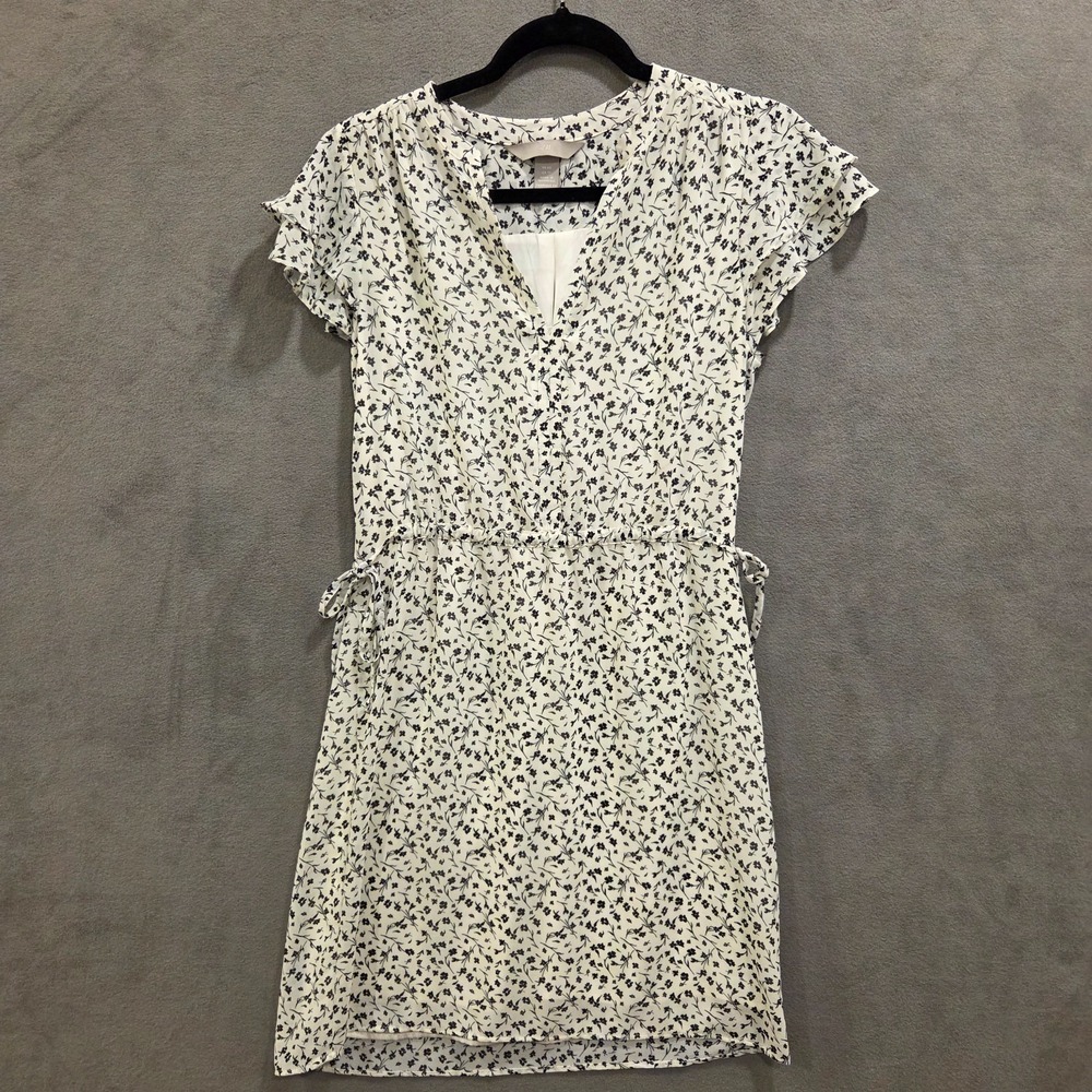 Boho Sheer Lined Floral‎ Midi Dress Women's Size XS Delicate Dainty Fairy Casual